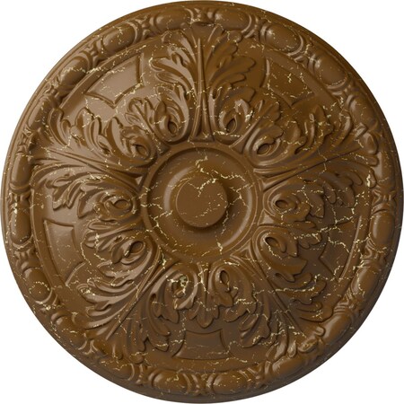 Ekena Millwork Granada Ceiling Medallion (Fits Canopies up to 4 1/4"), 15 3/4"OD x 5/8"P, Smokey Topaz Crackle CM16GASTC